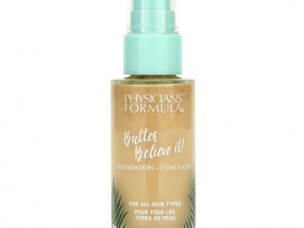 Physicians Formula, Butter Believe It !, тональная основа + консилер, средний оттенок, 30 мл (1 жидк. Унция)