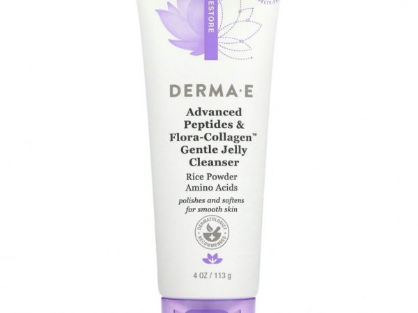 DERMA E, Нежное гель для умывания с улучшенными пептидами и флорой и коллагеном, 113 г (4 унции)