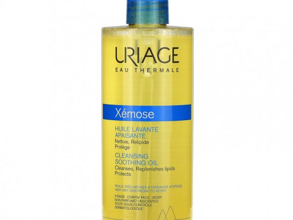 Uriage, Xemose, очищающее успокаивающее масло, без отдушки, 500 мл (17 жидк. унций)