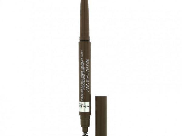 Rimmel London, Brow This Way, Карандаш для бровей Fill & Sculpt, средний коричневый цвет 002, 0,008 унции (0,25 г)