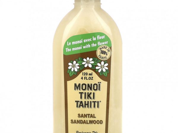Monoi Tiare Tahiti, Monoi Tiki Tahiti, Сандаловое дерево, 4 жидких унции (120 мл)