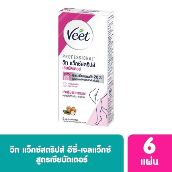 Veet Wax Strips Easy Gel Wax Shea Butter Normal Skin 6'S Оригинал