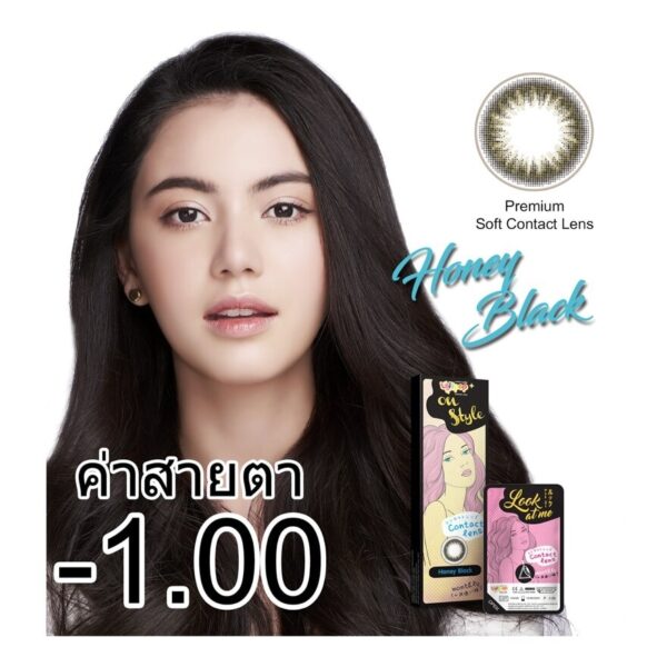 Lollipop On Style Honey Black Contact Lens Monthly Power -01.00 (2 pieces) Оригинал