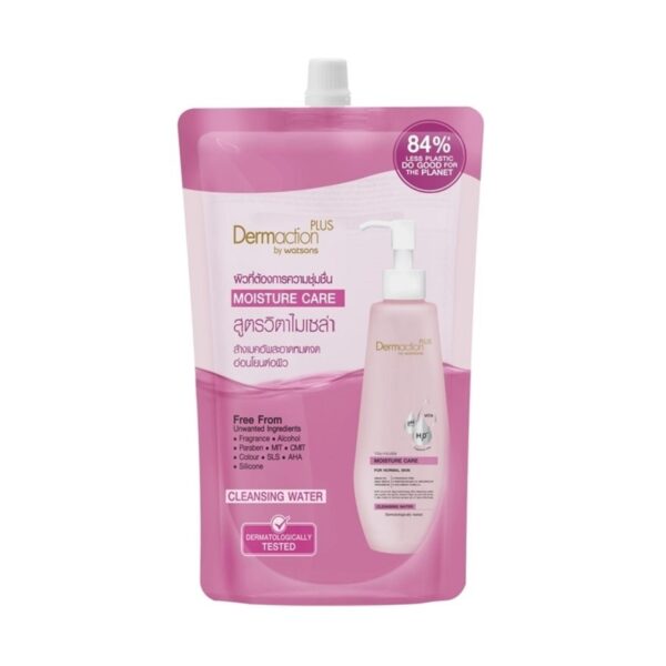Dermaction Plus By Watsons Vita-Micellar Moisture Care Cleansing Water 500ml.(Refill) Оригинал