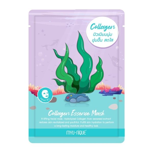 Myu-Nique Collagen Essence Mask 1'S มาสก์หน้า ผิวเนียนนุ่ม ชุ่มชื้น สดใส Оригинал