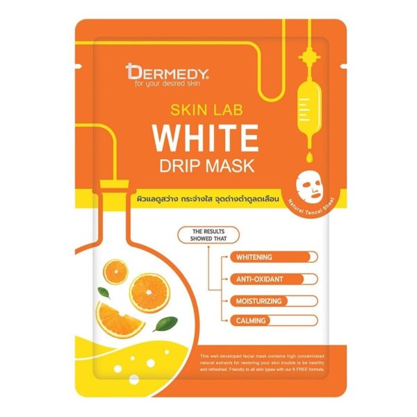 Dermedy Skin Lab White Drip Mask 1'S มาสก์หน้า ผิวสว่าง กระจ่างใส จุดด่างดำลดเลือน Оригинал