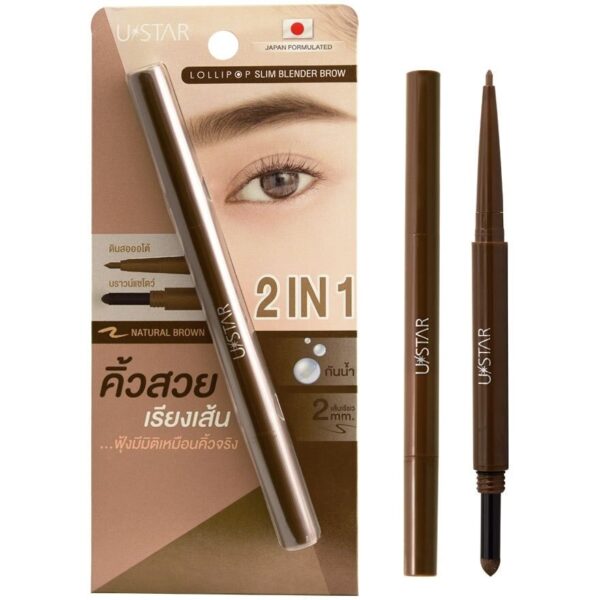 Ustar Lollipop 2 In 1 Slim Blender Brow 0.5g. Natural Brown Оригинал