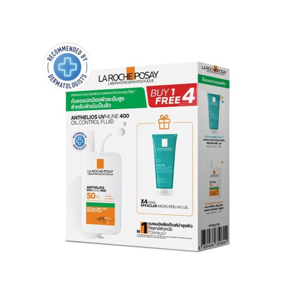 Laroche-Posay  Oil control Fluid 50 ml.+ Peeling Gel 15 ml.x4 Оригинал