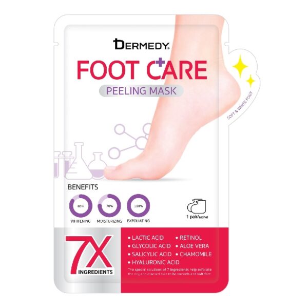 Dermedy Foot Care Peeling Mask 1 Pair มาสก์เท้า ถุงเท้ามาสก์ พอกผิว ผลัดเซลล์ผิว Оригинал