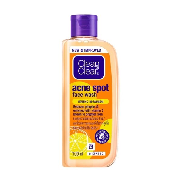 CleanClear Facial Wash Acne Spot Vitamin C 100 Ml. ล้างหน้า ลดสิว ลดรอยดำ Оригинал