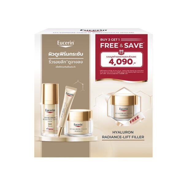 Eucerin Set Hyaluron Radiance Lift Filler 3D Serum 30ml. + Eye Cream 15 ml. + DayNigh Оригинал