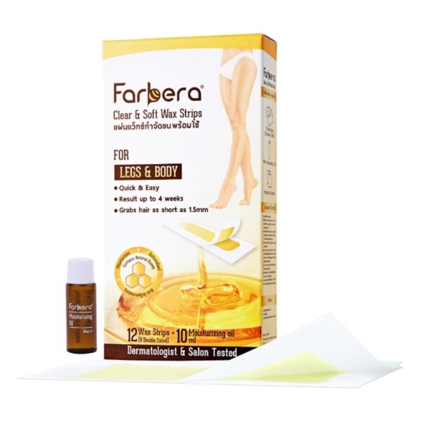 Farbera Clear Soft Wax Strips (For Legs Body) 12 Sheets Оригинал