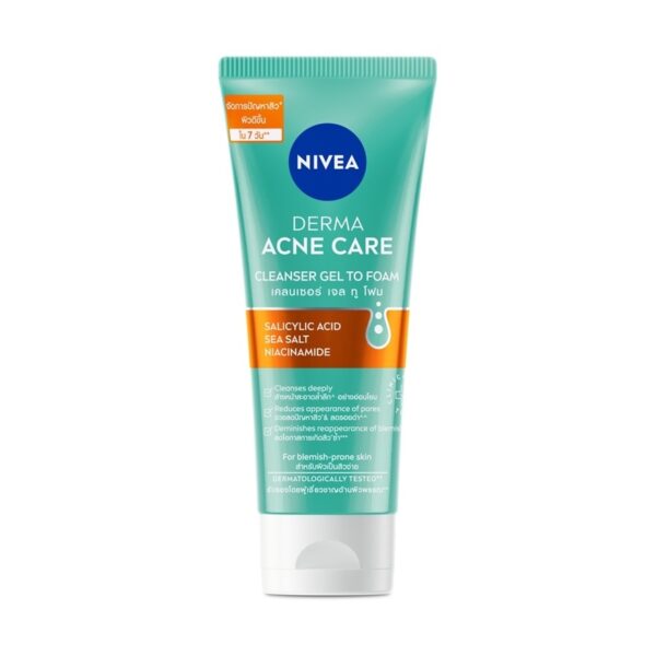 Nivea Derma Acne Care Cleanser Gel To Foam 90 Ml. Оригинал
