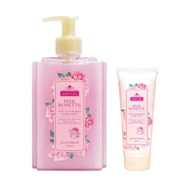 Garden of Love Pink Rosette Bath Cream 400ml+Hand Cream 80ml. Оригинал