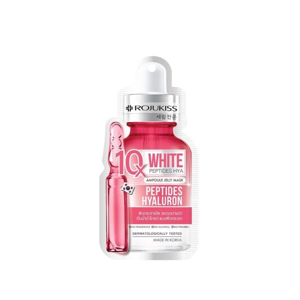Rojukiss White Peptides Hya 10X Ampoule Jelly Mask 1'S แผ่นมาส์กหน้าเซรั่มเข้มข้น Оригинал