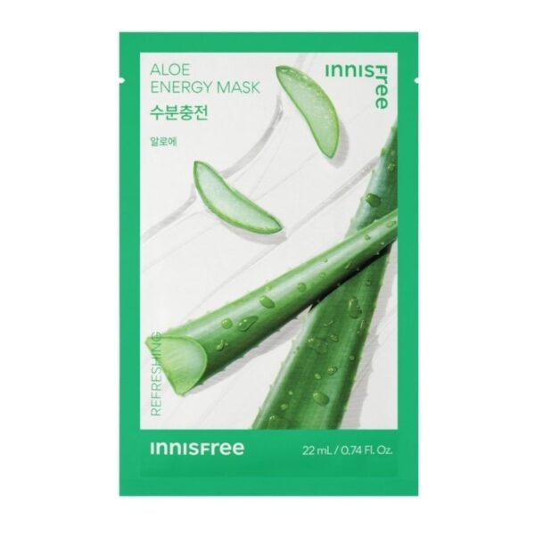 Innisfree Aloe Energy Mask 1'S มาส์กหน้าผิวชุ่มชื้น ปลอบประโลมผิว เรียบเนียน Оригинал