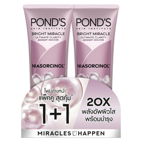 Pond'S Facial Foam Bright Miracle Ultimate Clarity Niasorcinol 85 G. Twin Pack Оригинал
