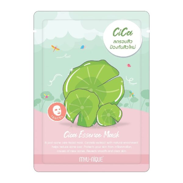 Myu-Nique Cica Essence Mask 1'S มาสก์หน้า ลดรอยสิว ป้องกันสิวใหม่ Оригинал